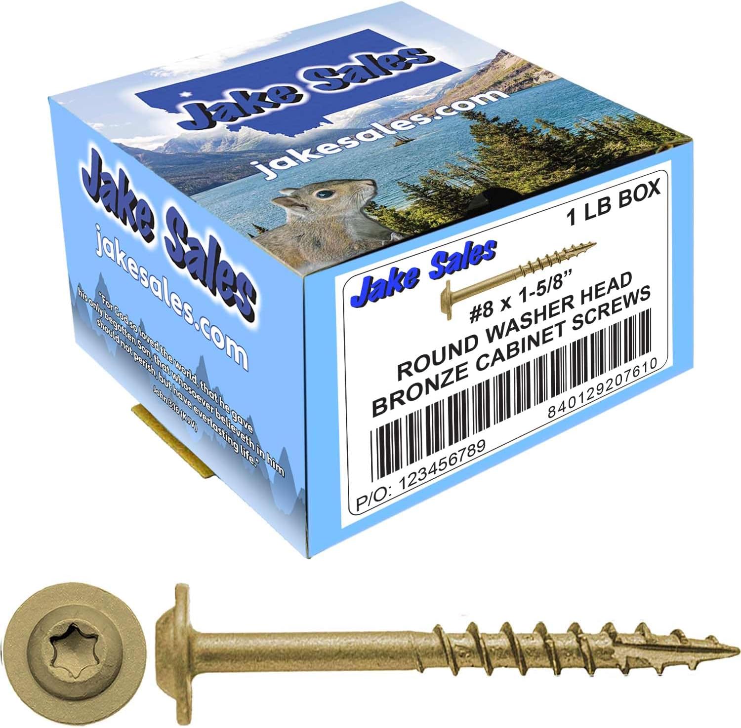 #7 x 1-5/8" Bronze Star Exterior Coated Modified Truss Head Cabinet Wood Screw Torx/Star Drive Head (1 Pound - 160 APX. Screws) - Multipurpose Exterior Coated Torx/Star Drive Wood Screws