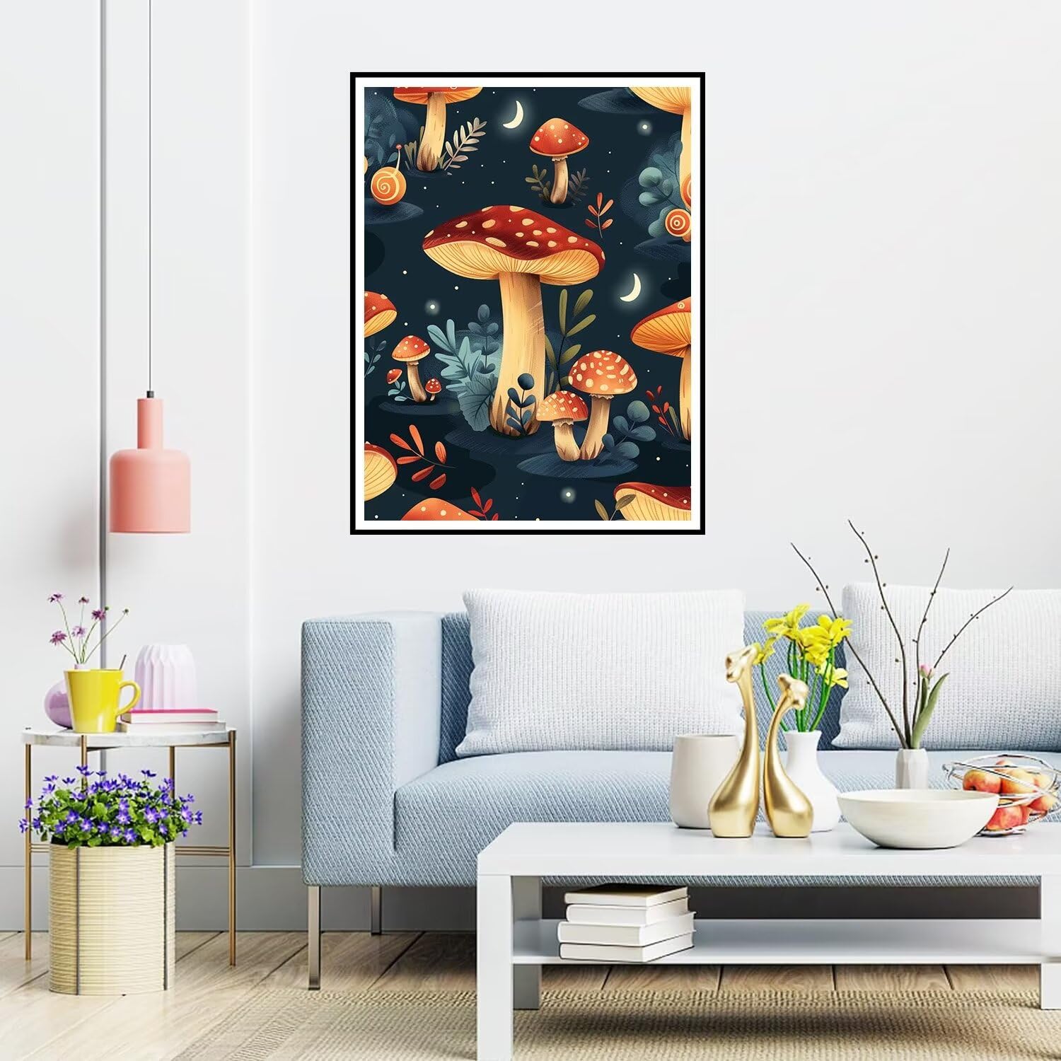 Amazon | ダイヤモンドアート キノコ 80x110cm ダイヤモンドペイン