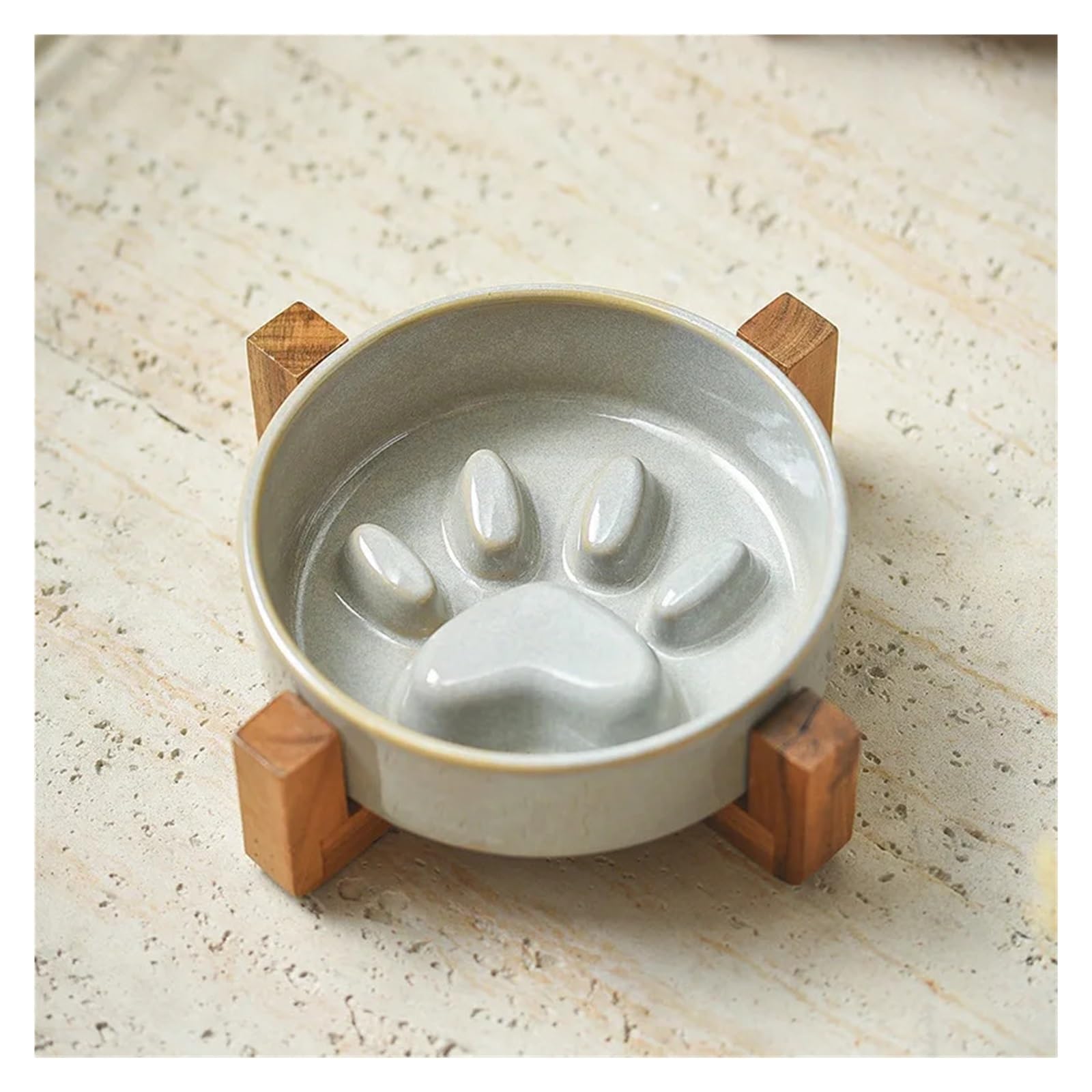 Generisch Keramik-Futternapf im japanischen Stil mit Ofenwechsel, langsamer Fressnapf, Anti-Choke, langsames Fressen, Anti-Kippen, for mittelgroße Hunde und Welpen(Gold)