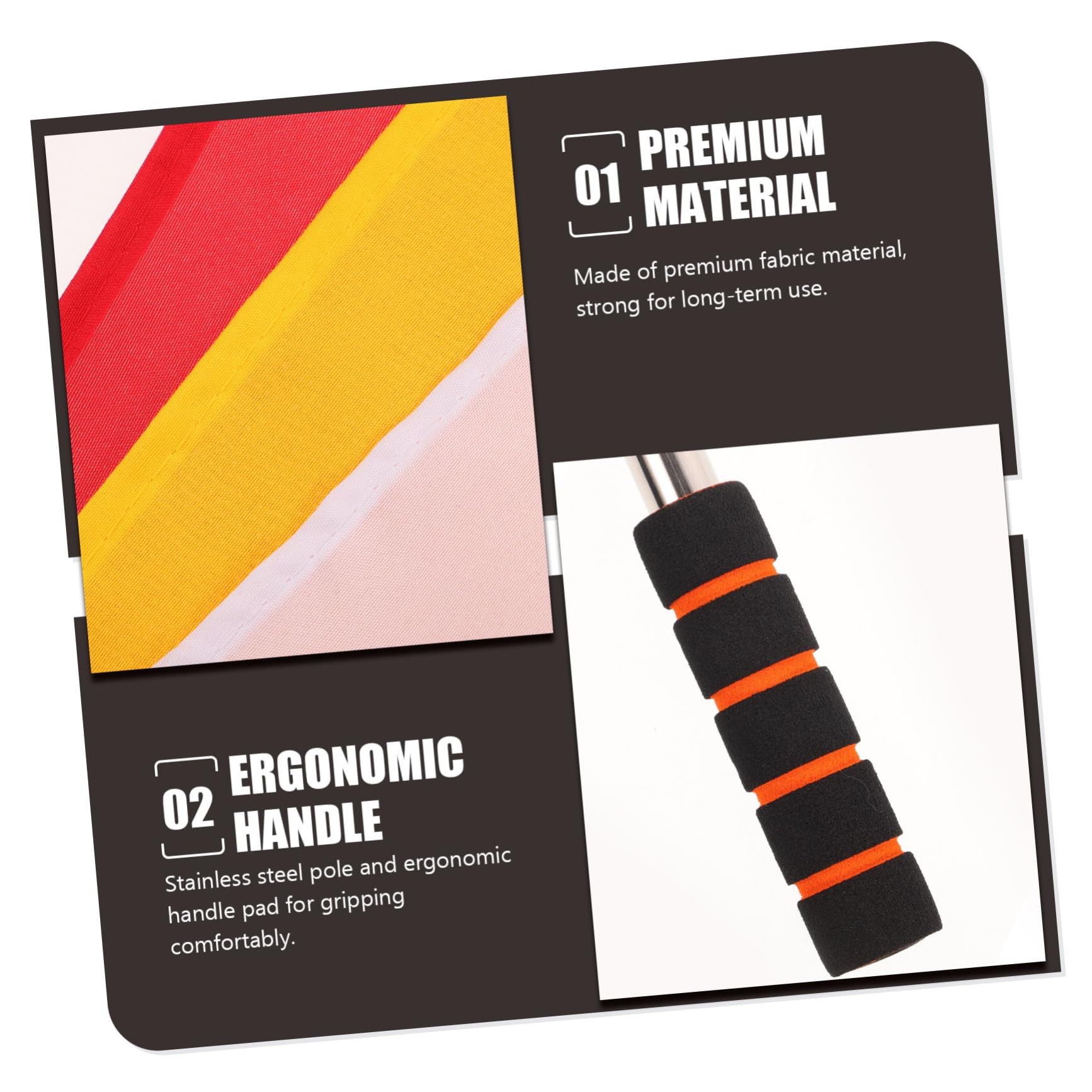 POPETPOP Multi-function Traffic Control Flags Red White Yellow Official Flags 3pcs Handheld Racing Sports 644299