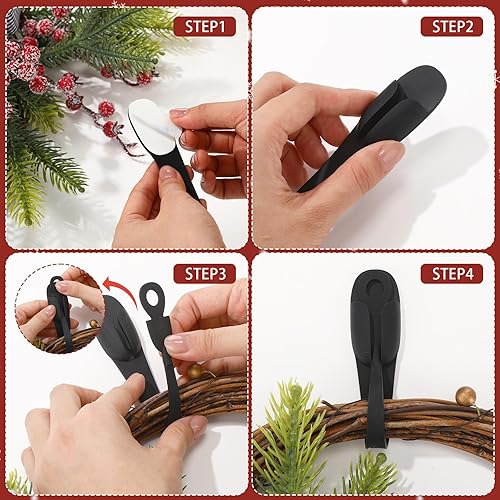 Miniatura 45 de 12 piezas de guirnalda de Navidad para manto de cuerda, organizador de cables para electrodomésticos, organizador autoadhesivo de silicona adhesiva