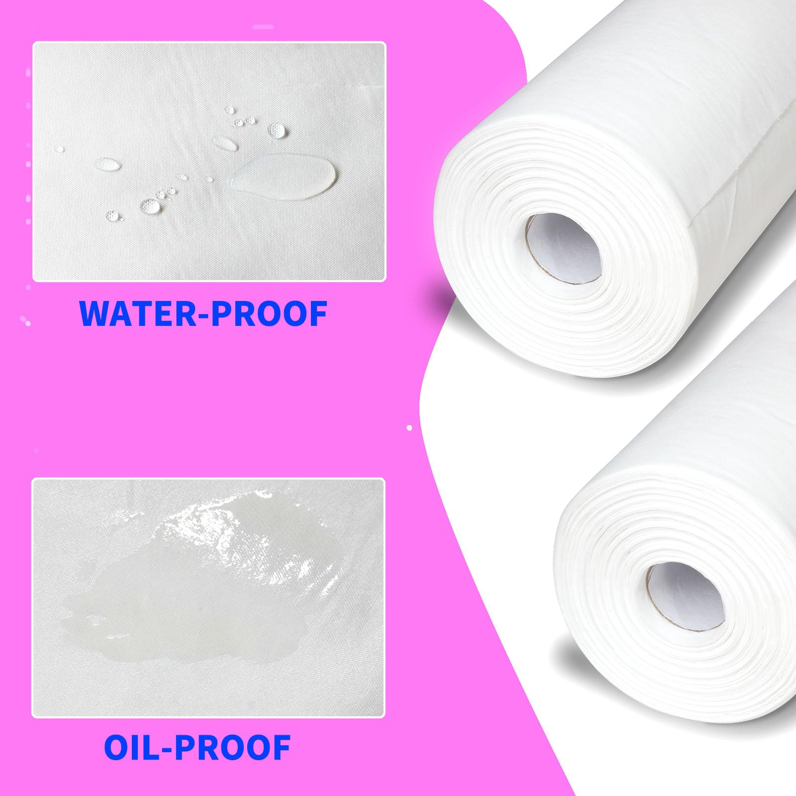 Sábanas desechables para mesa de masaje, 30 g/m2, impermeables, gruesas, no tejidas, 71 x 31.5 pulgadas, 50 hojas por rollo con agujero facial para hoteles de salón de belleza (6)