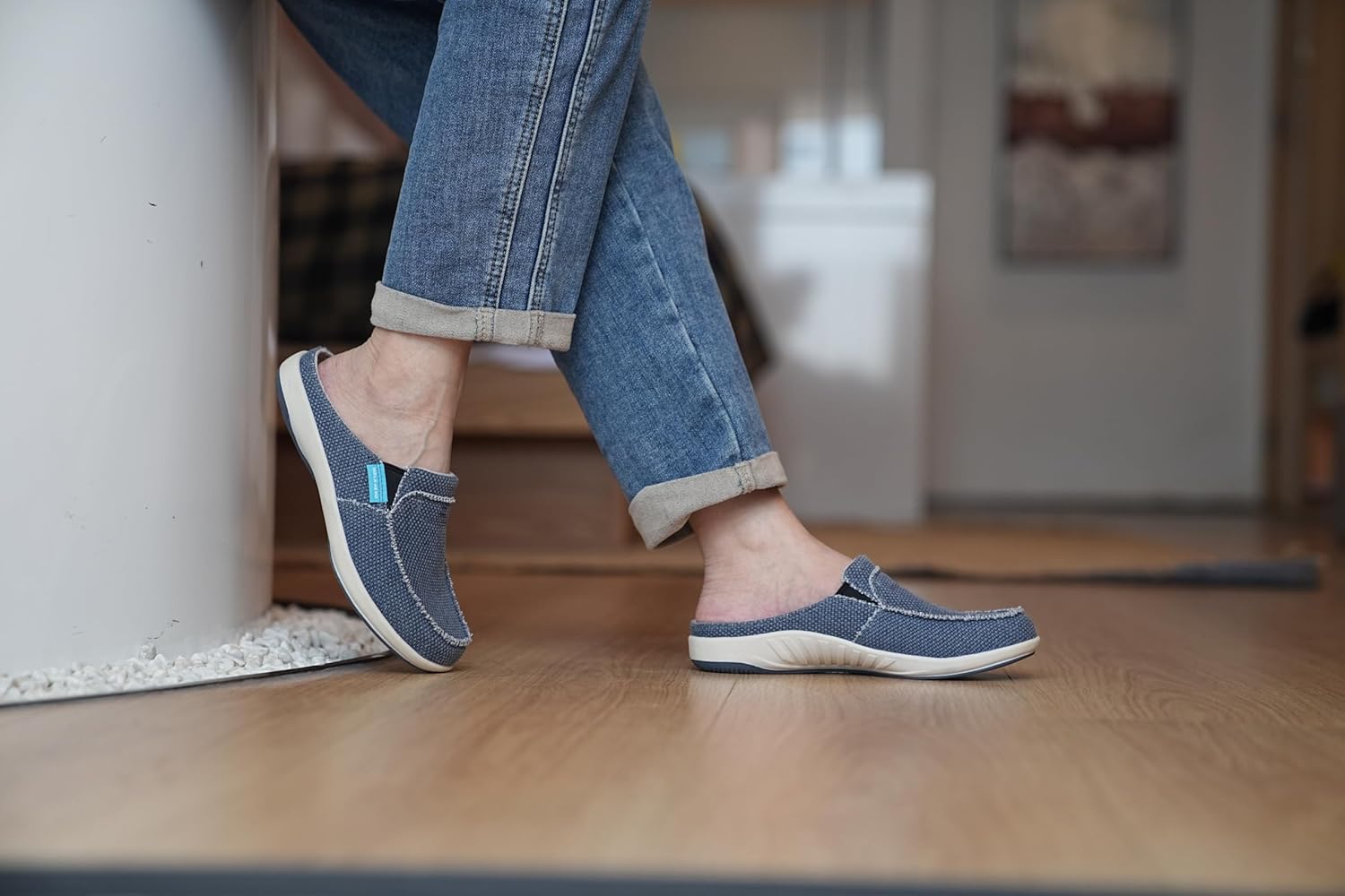 Womens Slippers with Arch Support, Walkhero House Orthopedic Slippers for Women with Suede Insole and Velvet Lining, Slip on Clog Indoor Outdoor House Shoes with Anti-Skid Rubber Sole - Image 3