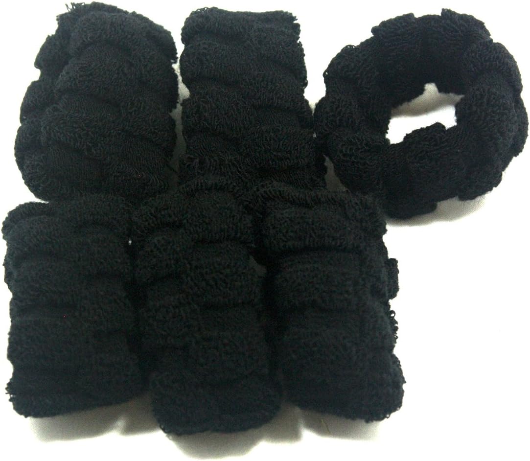 6 Pcs Black Fluffy Tire Hair Ties Scrunchies