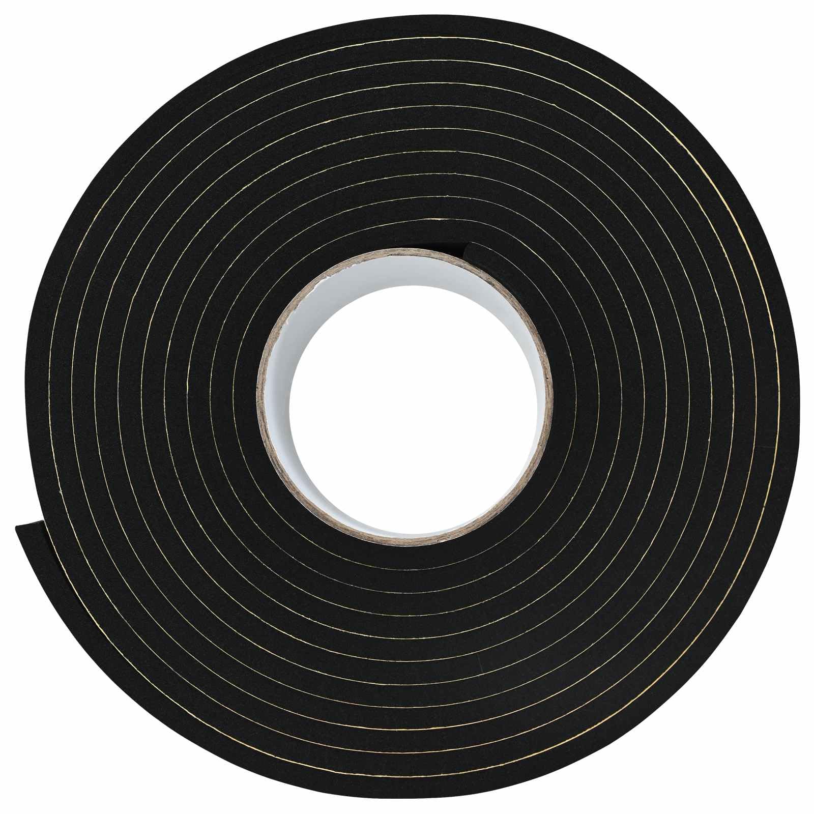 vidaXL Cinta de espuma autoadhesiva 20 pcs Negro 30mm x 5m CR Espuma, Cinta adhesiva, Redondo, Espuma CR, Protector contra la humedad, Eficiente, Universal, Aislamiento