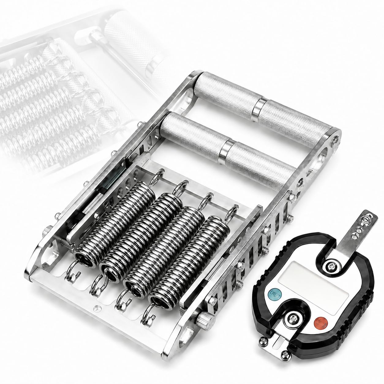 AMQYDT 330 Lbs Hand Dynamometer, Grip Strength Tester with 304 Stainless Steel Body, 330 Lbs Capacity, 4 Detachable Springs and Adjustable Resistance for Hand Forearm Training
