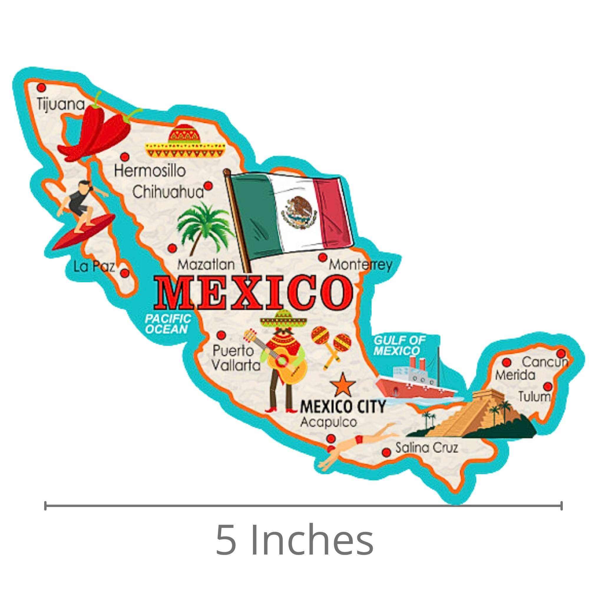 Amazon.co.jp: メキシコカントリーお土産マグネット、コレクターマップ