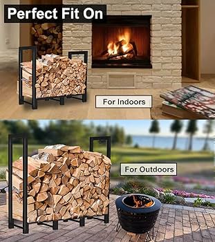 Amazon.com : Koutemie 4Ft Outdoor Firewood Rack Holder for