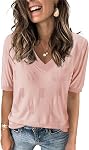 Arach&Cloz Women's V-Neck Short Sleeve Special Rib Knitted Pattern Casual Tops Sweater Spring Summer 2026