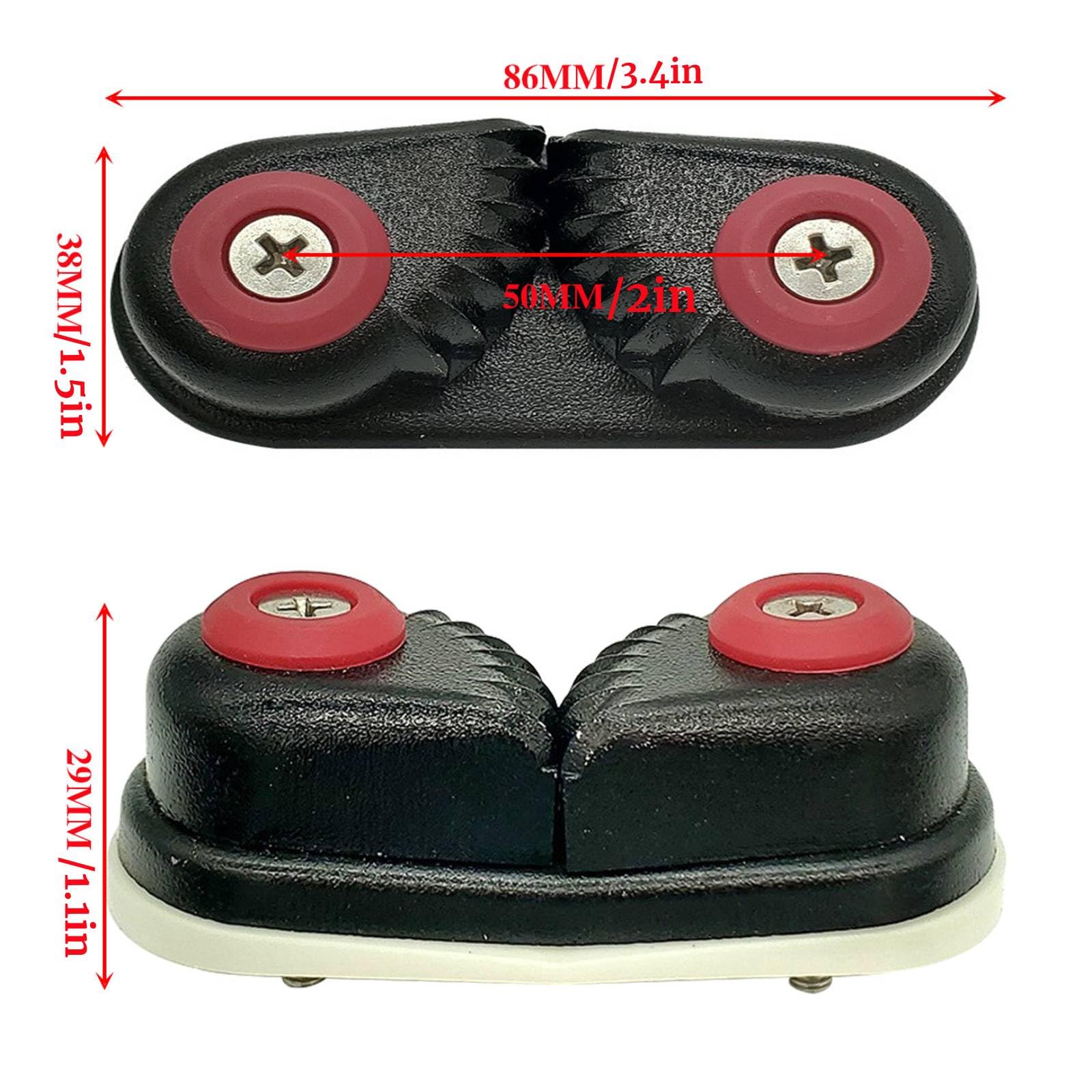 Niiyen Rope Cleat Aluminum Marine Cleat Quick Entry Cam Cleat Black Marine Rope Cleat for Marine Sailboat Sailboard Kayak Dinghy Accessories