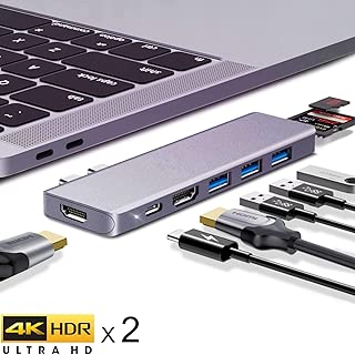 USB C Hub, ANWIKE USB Type-C Docking Station with Dual 4k HDMI Adapter for MacBook Pro & MacBook Air 2019 2018, 8-in-1 Type-C HUB Multiple Adapter Dongle w/ 87W USB-C PD, 3 USB 3.0, SD/TF Card Reader - coolthings.us