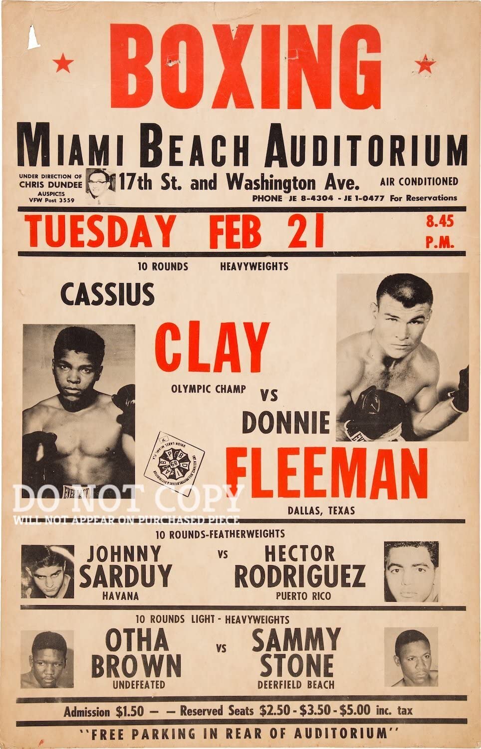 Amazon.com: Cassius Clay Boxing Poster 11 X 17 - Stunning 1961