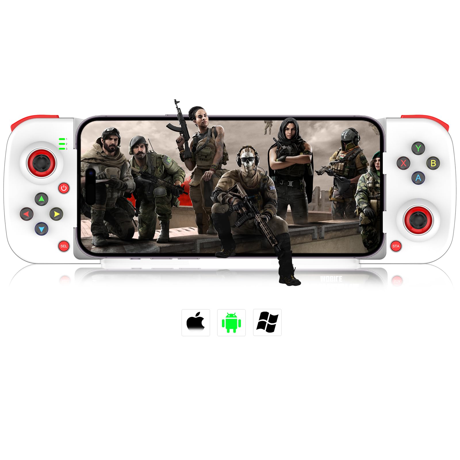 Wireless Gaming Controller for iPhone/iPad/iOS/Android/Samsung/PC Gamepad Joystick with Back Button, Analog Triggers, Stretchable, Bluetooth 5.0 Low Latency, Direct Play for CODM,Diablo Immortal-Weiß
