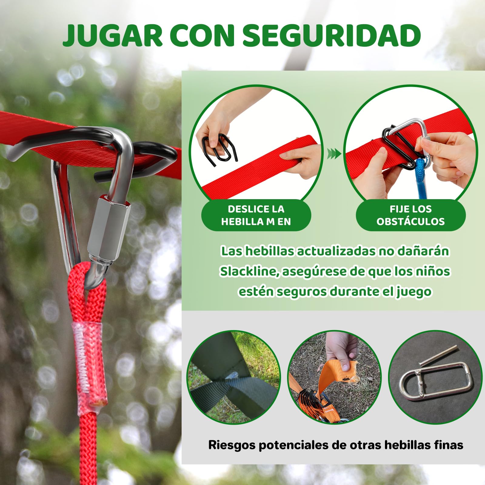 Dripex Ninja Slackline Kit de 2 x 20 m/65 Pies, Ninja Warrior para Niños Carrera de obstáculos, Entrenamiento de Slackline con Accesorios Completos para niños