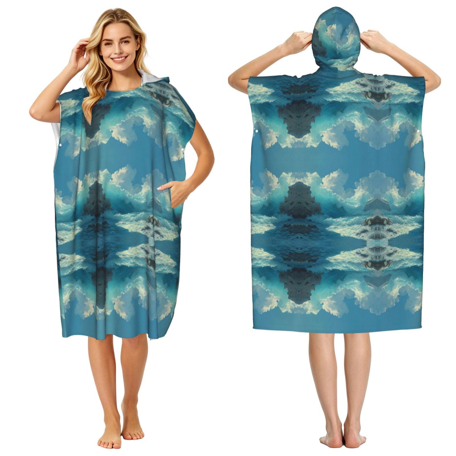 Poncho à capuche pour changer de vêtements sur la plage facilement