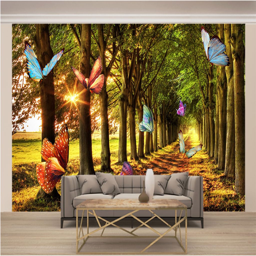 Papier peint panoramique forêt 250x175 cm pour un salon moderne