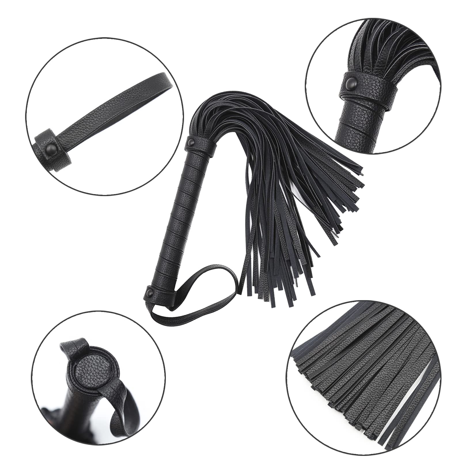 SM Frusta in Pelle Flirt Frusta BDSM Bondage Set Frusta Frusta Sessuale in Pelle PU Sculacciati per Sesso SM Giocattoli Sessuali Sculacciati Sex Toy per Coppie Flogger SM Giochi di Ruolo Nero