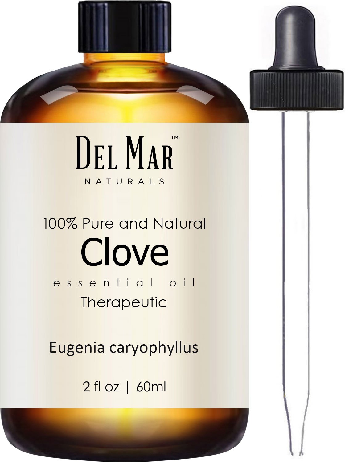 Del Mar Naturals Clove Oil, Pure and Natural, Therapeutic Grade Clove Leaf Essential Oil, 2 fl oz
