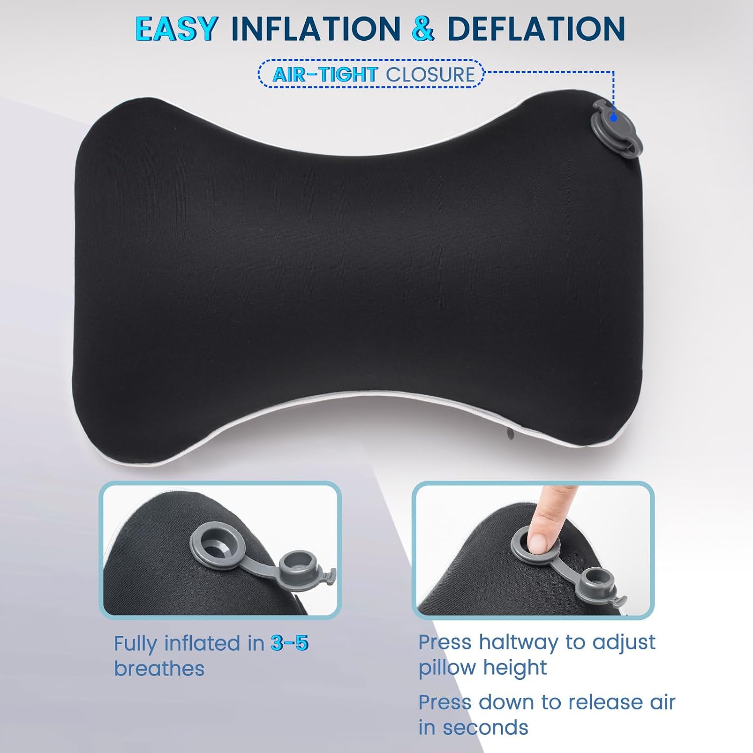 Keemall Inflatable Car Neck Pillow for Driving, Travel, Camping & Office