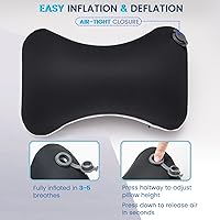 Vista 4 de Almohada de Cuello de Coche Inflable, Almohada de Reposacabezas de Coche Inflable Suave para Asiento de Conducción con Correa Ajustable, Diseño