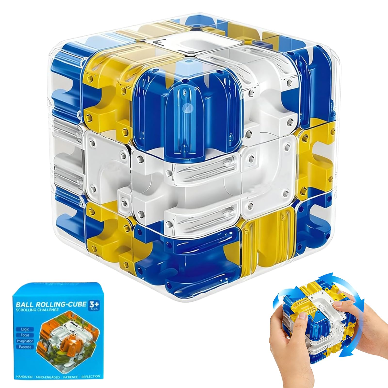 Valentines Day Gifts for Kids 3D Maze Cube,Marble Labyrinth Cube,Engaging Puzzle Brain Teaser Toy for Adults,Educational Learning Toys for Logical
