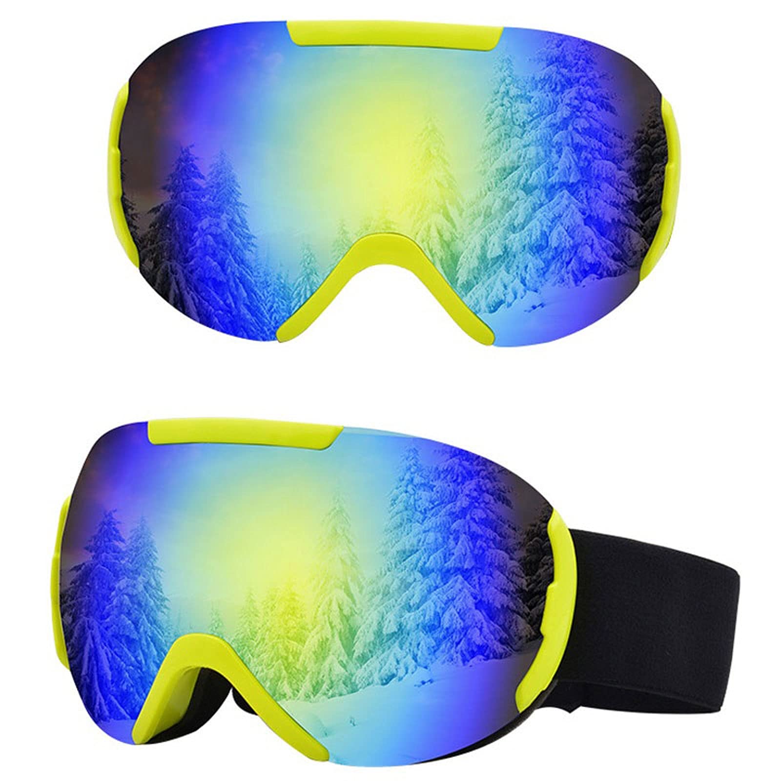 DieffematicHXJ Gogle narciarskie Mężczyźni kobiety anty-mgły podwójne warstwy narciarskie Okulary obiektywu Maska narciarska Okulary narciarstwo Snowboard Okulary Lustro Polaryzacja Gogle (Color : Gr