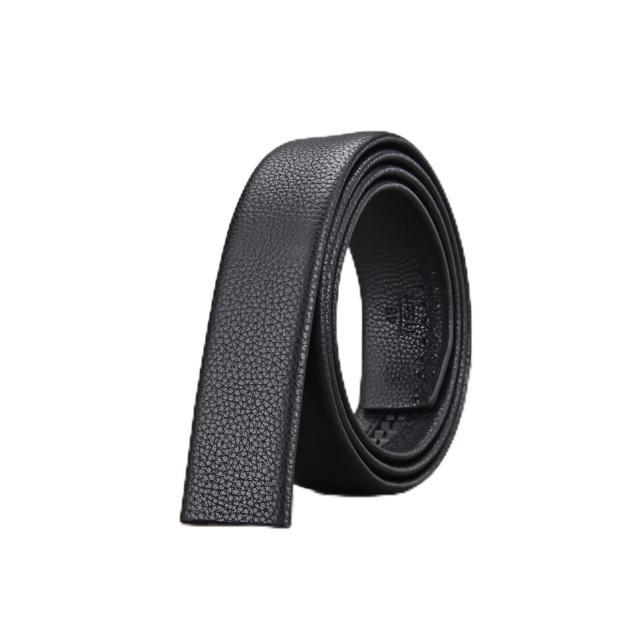 Correa de cinturón de repuesto automática de cuero PU unisex sin hebilla | 1 pieza de 3,5 cm de ancho, largo de 100 a 180 cm, piel sintética duradera, apto for uso diario.