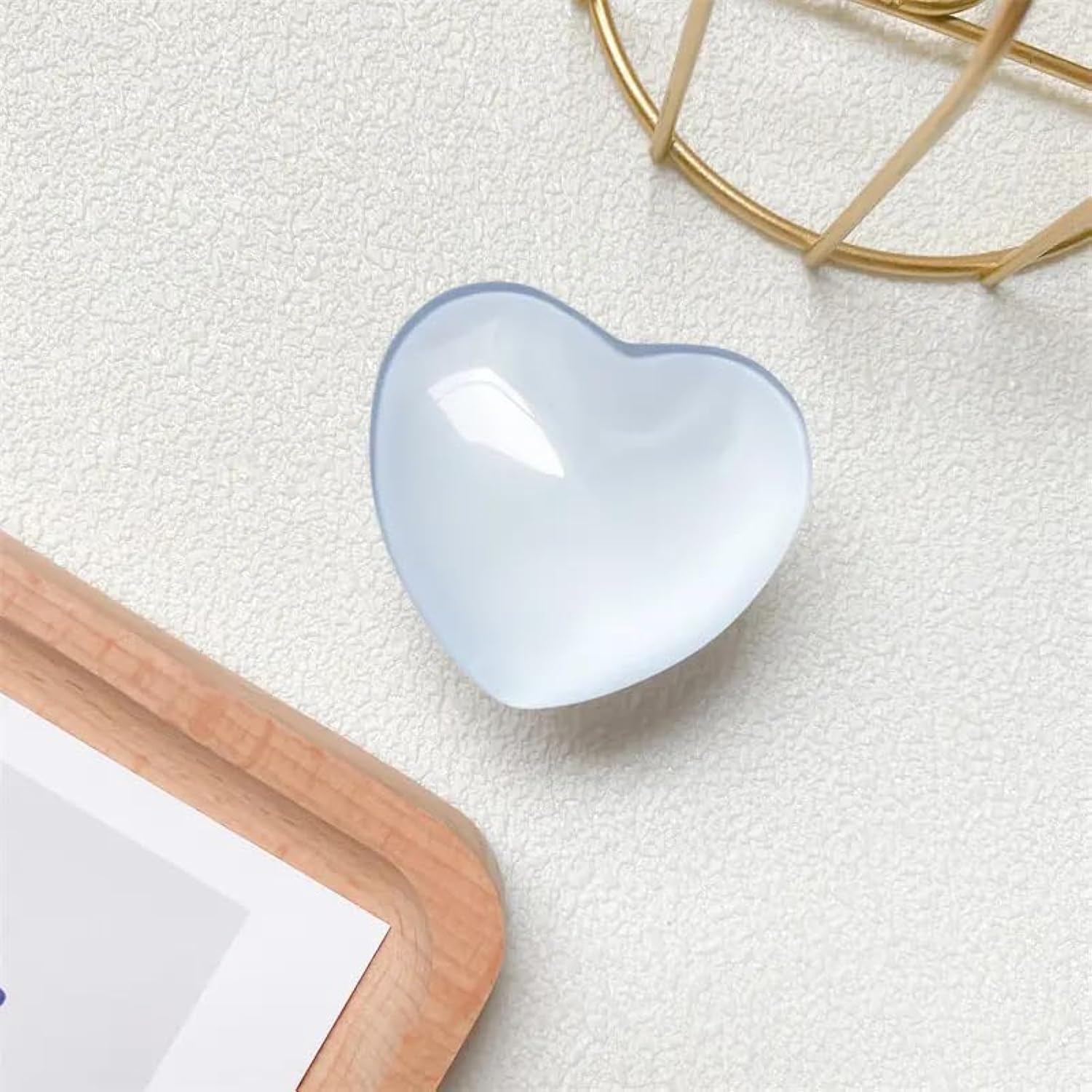 SkyBlue Heart Phone Holder Stand, Glass, Crystal, Cute, Pretty, Resin, ABS,Acrylic, epoxy (GT-001)