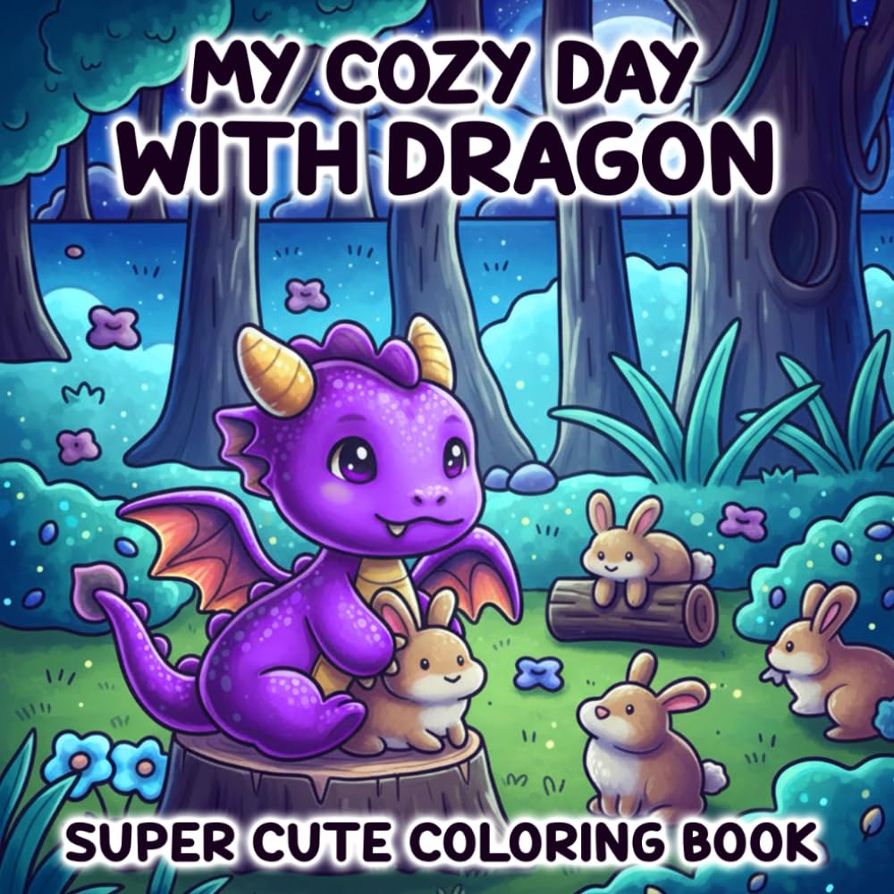 My cozy day with dragon: Coloring Book for Adults and Teens Featuring Dreamy Landscapes, Serene Escapes, and Imaginative Fun for Calm and Creativity