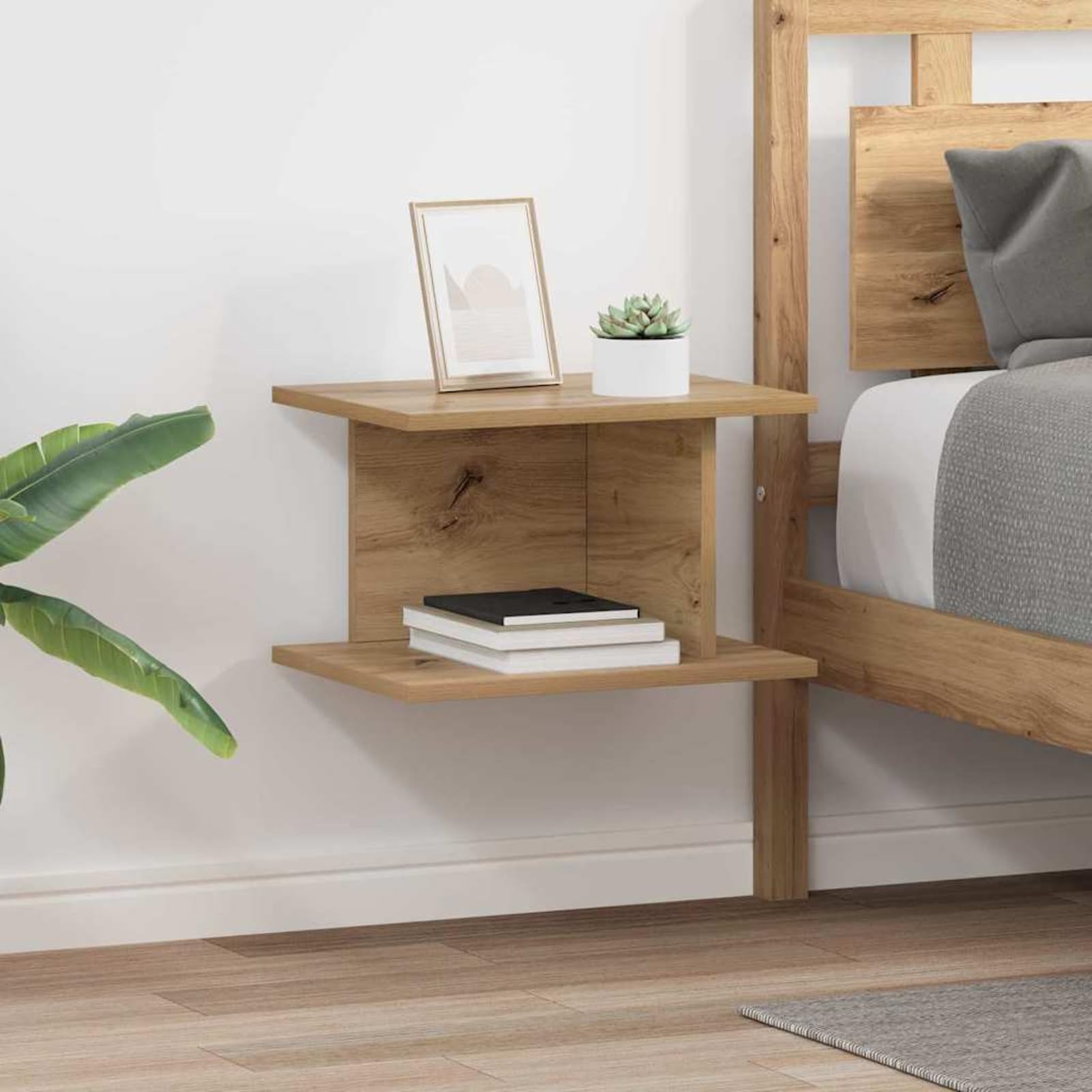 Nachttisch 2er-Set Artisan-Eiche 40x30x25 cm Holzwerkstoff | Rechteckiges Design, viel Stauraum unterhalb, montagefertig, pflegeleicht mit feuchtem Tuch