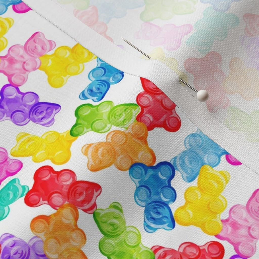 Spoonflower Fabric - Scale Bears Candy White Sweets Gummies Bear Printed on Petal Signature Cotton Fabric by The Yard - Sewing Quilting Apparel Crafts Decor