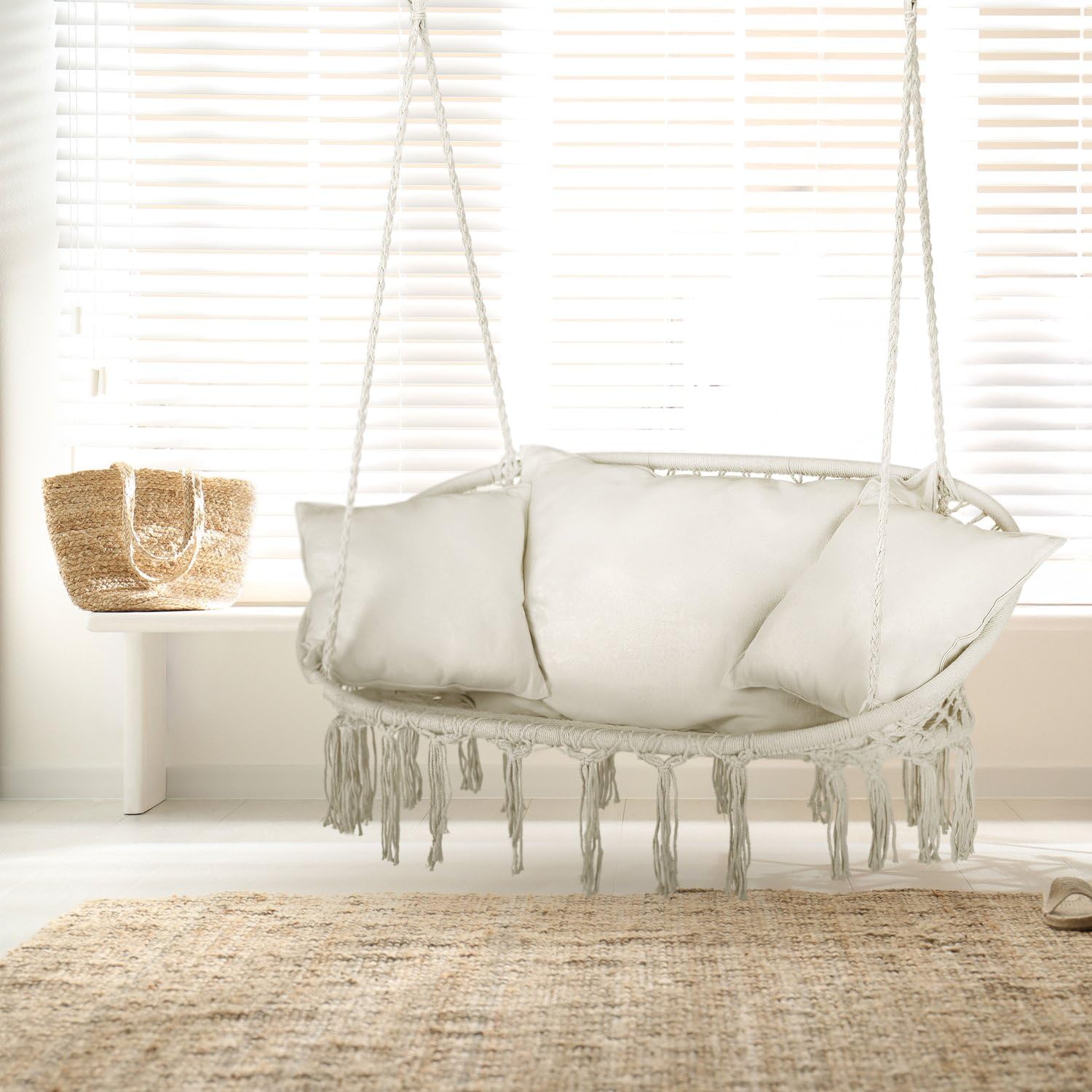 Poltrona Sospesa Doppia Boho - Portata Massima 200kg - Altalena da Interno ed Esterno