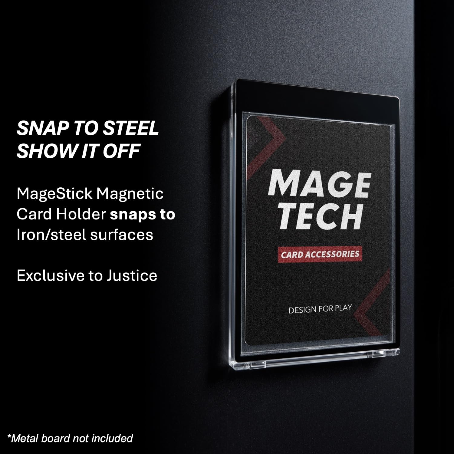 Mage Tech Card Deck Box do MTG Commander – Opatentowany design, pasuje do 100 kart z podwójnymi rękawami, Czarny