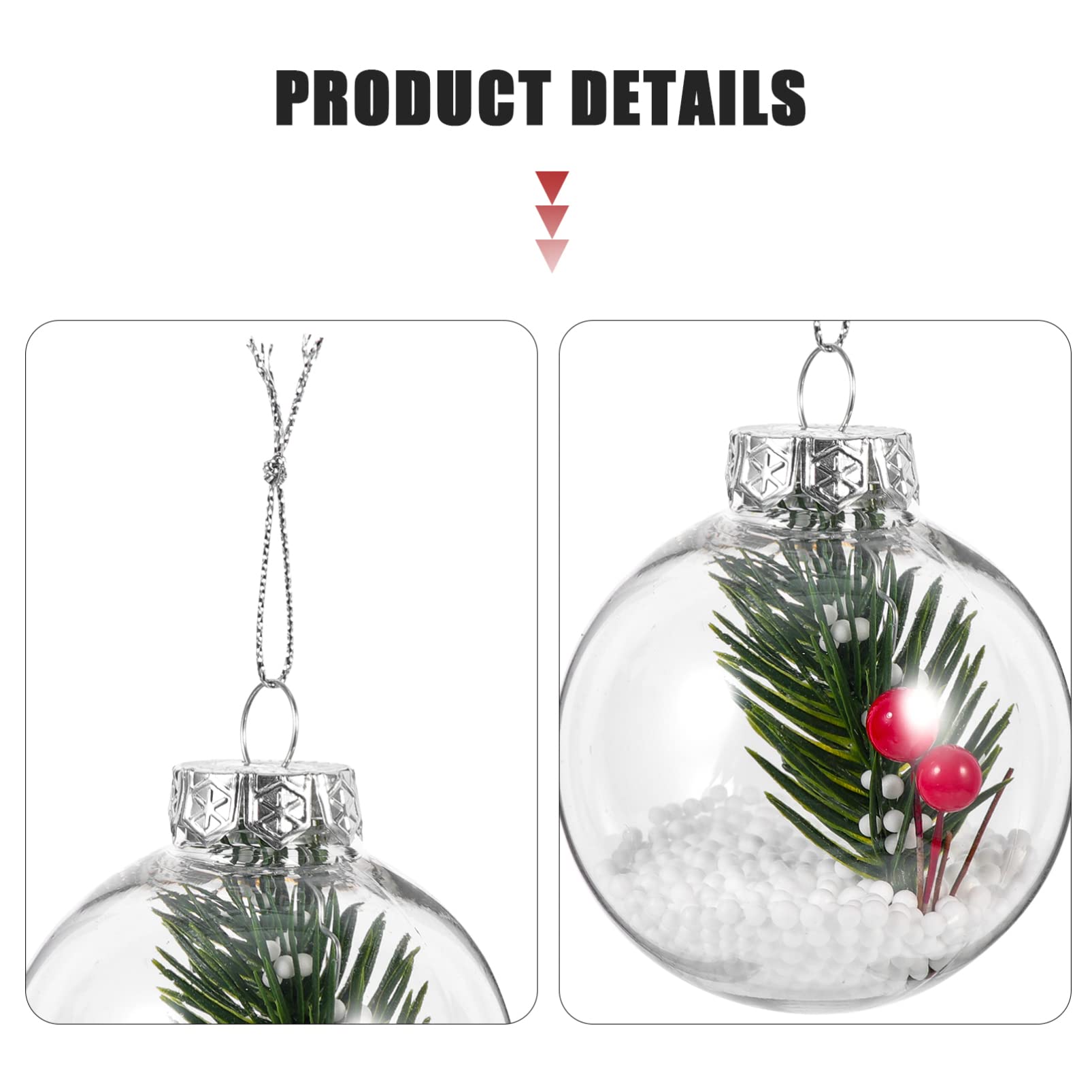 Abaodam 36pezzi Decorazioni Natalizie Trasparenti Pet Palline Da Appendere Per Albero Di Natale Ornamenti Festivi Per Compleanni e Matrimoni