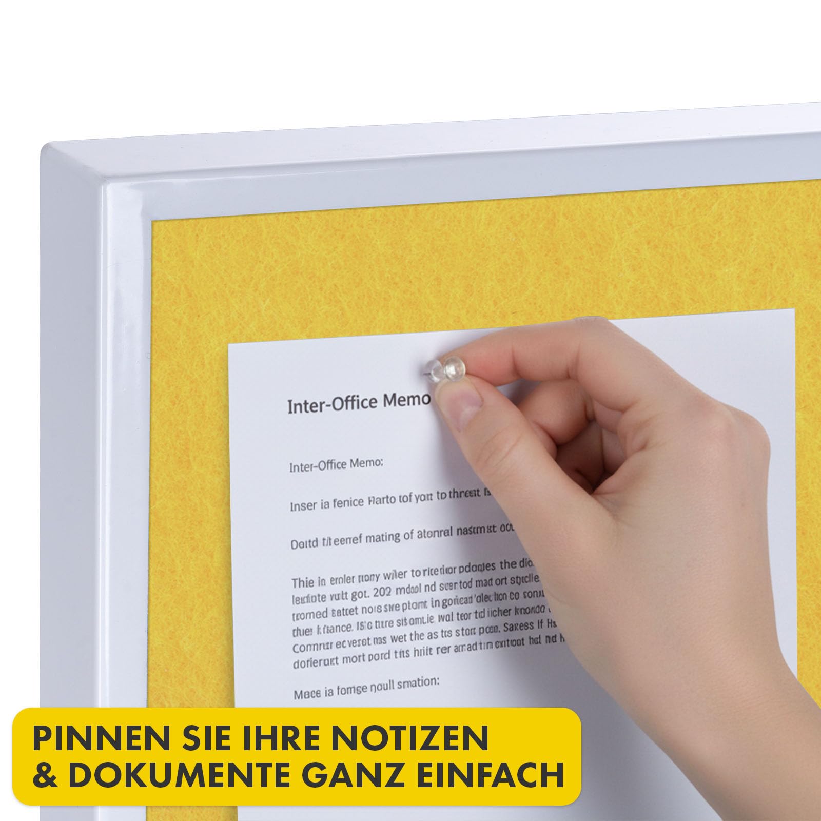 OfficeMarshal Moderationwand Doppelseitig 80 x 120 cm Präsentationstafel mit feststellbaren Rollen - Filztafel Pinnwand - Stabiler Metallrahmen - Giant (Gelb)