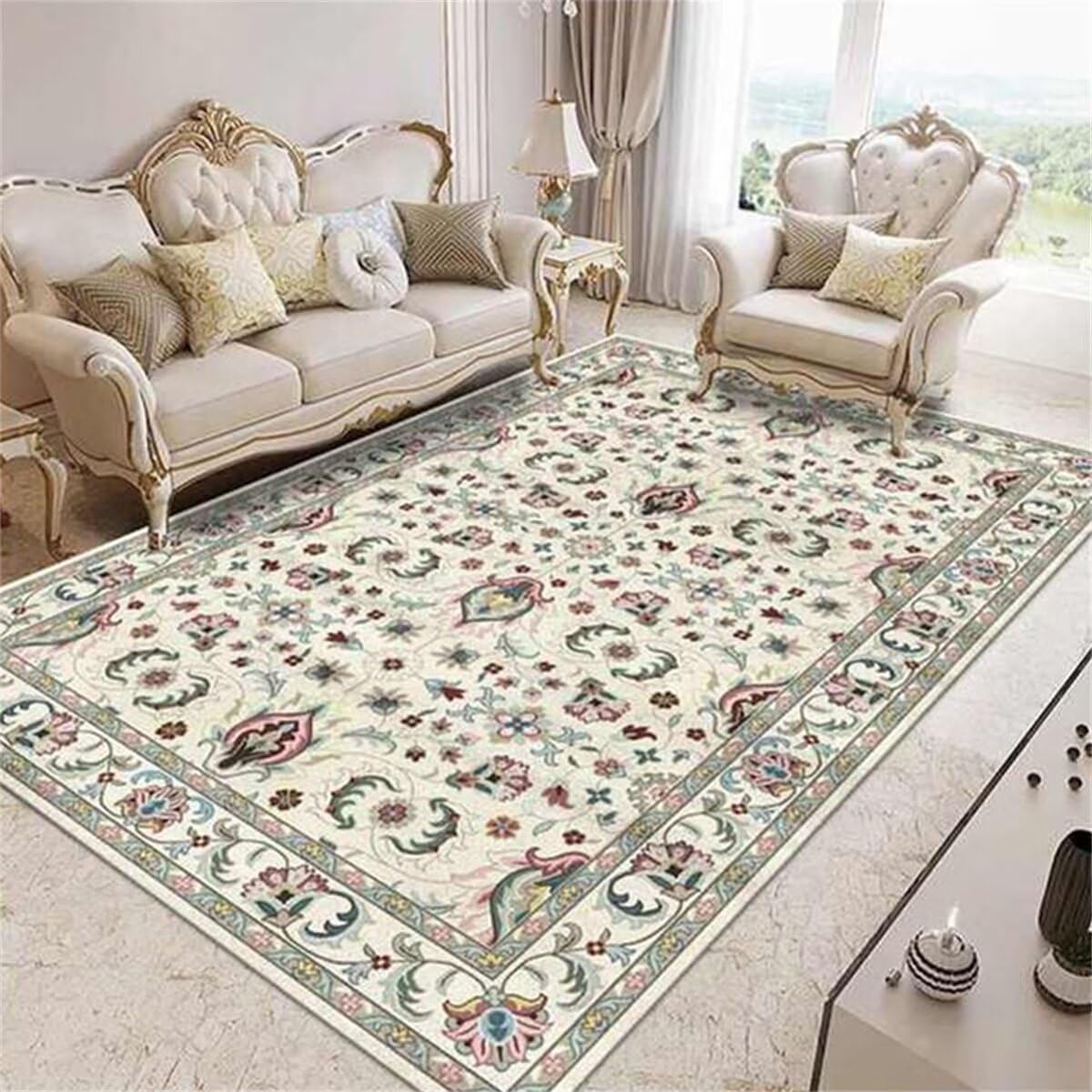 Tapis de salon design moderne style Art déco floral haut de gamme 160x200cm