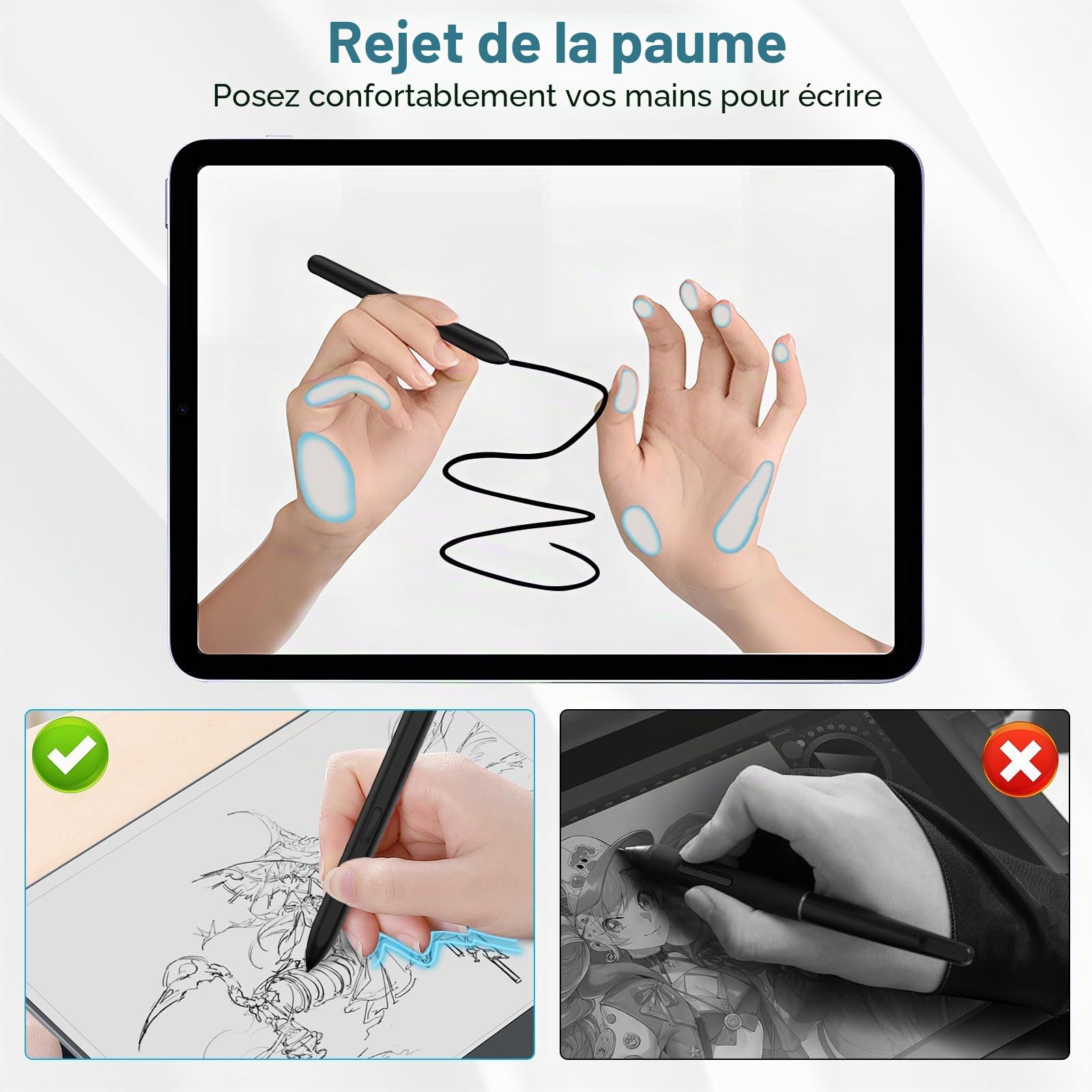 TiMOVO Stylet Magnétique EMR Compatible avec Remarkable 2 avec Gomme,Stylo Numérique pour Remarkable avec Sensibilité à la pression de 4096, Rejet de la paume pour Remarkable Marker Plus/Kindle Scribe