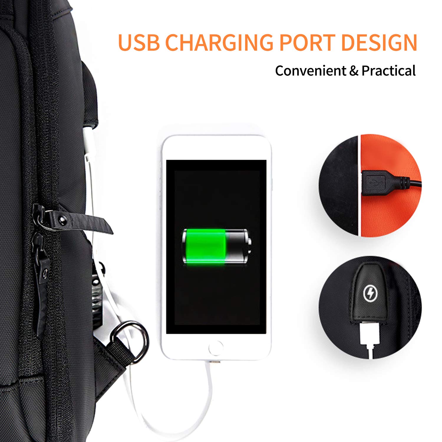 FANDARE Bolsa de Pecho Hombre Bolsa Deportiva de Hombro Bandoleras Cruzada 7.9 Inch Tablet con USB Bolsa de Hombro Gran Capacidad Bolsa de Mochila para Ciclismo,Viaje Impermeable Poliéster