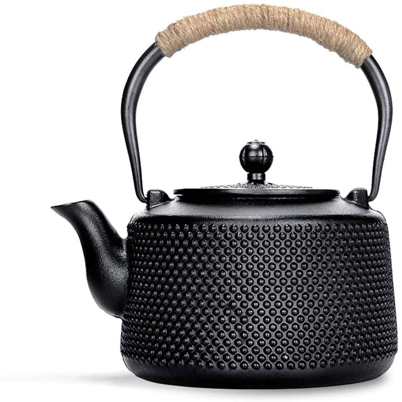 MGEMJMJ Teapot 1600ML Large Japanese Cast Iron Teapot With Stainless Steel Infuser/Filter, Antique Small Dot Tetsubin Tea Kettle As Gift Black