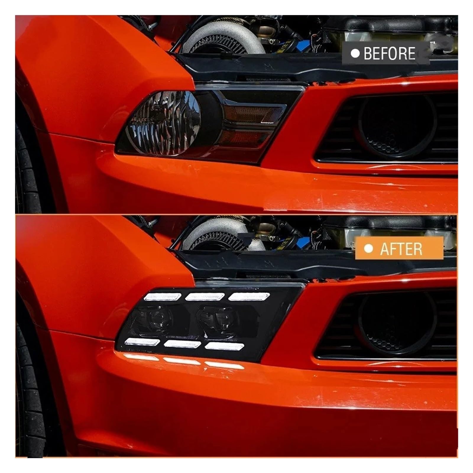 Faro Anteriore per Shelby 2009-2014 Gruppo Faro Luci Anteriori DRL Lampada Faro Indicatore di direzione Coppia Fari Completi Gruppo Faro Auto()