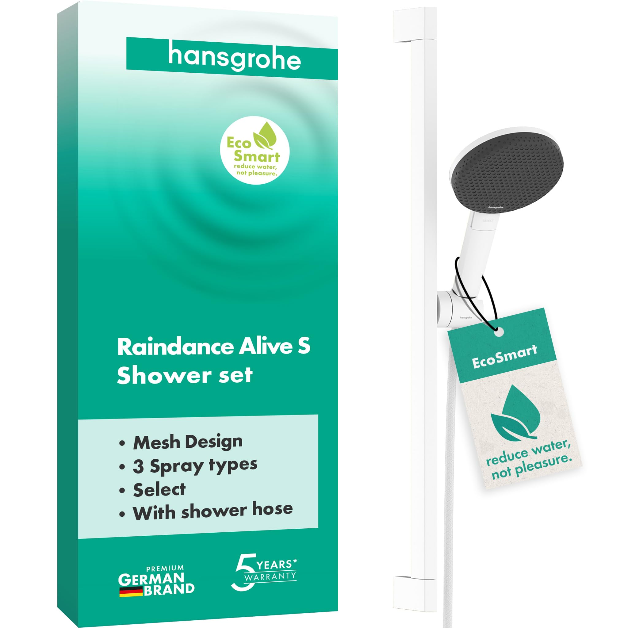 Ensemble de douche hansgrohe Raindance Alive Select S 125 luxe blanc mat