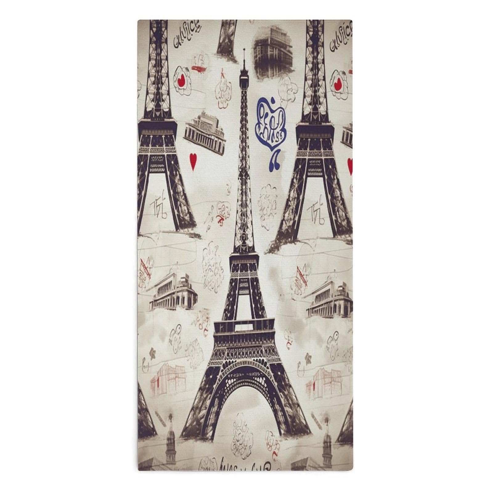 VstaDank French Paris Tour Eiffel Tower Towel Quick Dry Absorbent Towels for Beach Thin Soft Lightweight Travel Bath Towel Sand Free Super Microfiber Face Towels for Sport Bath Adults