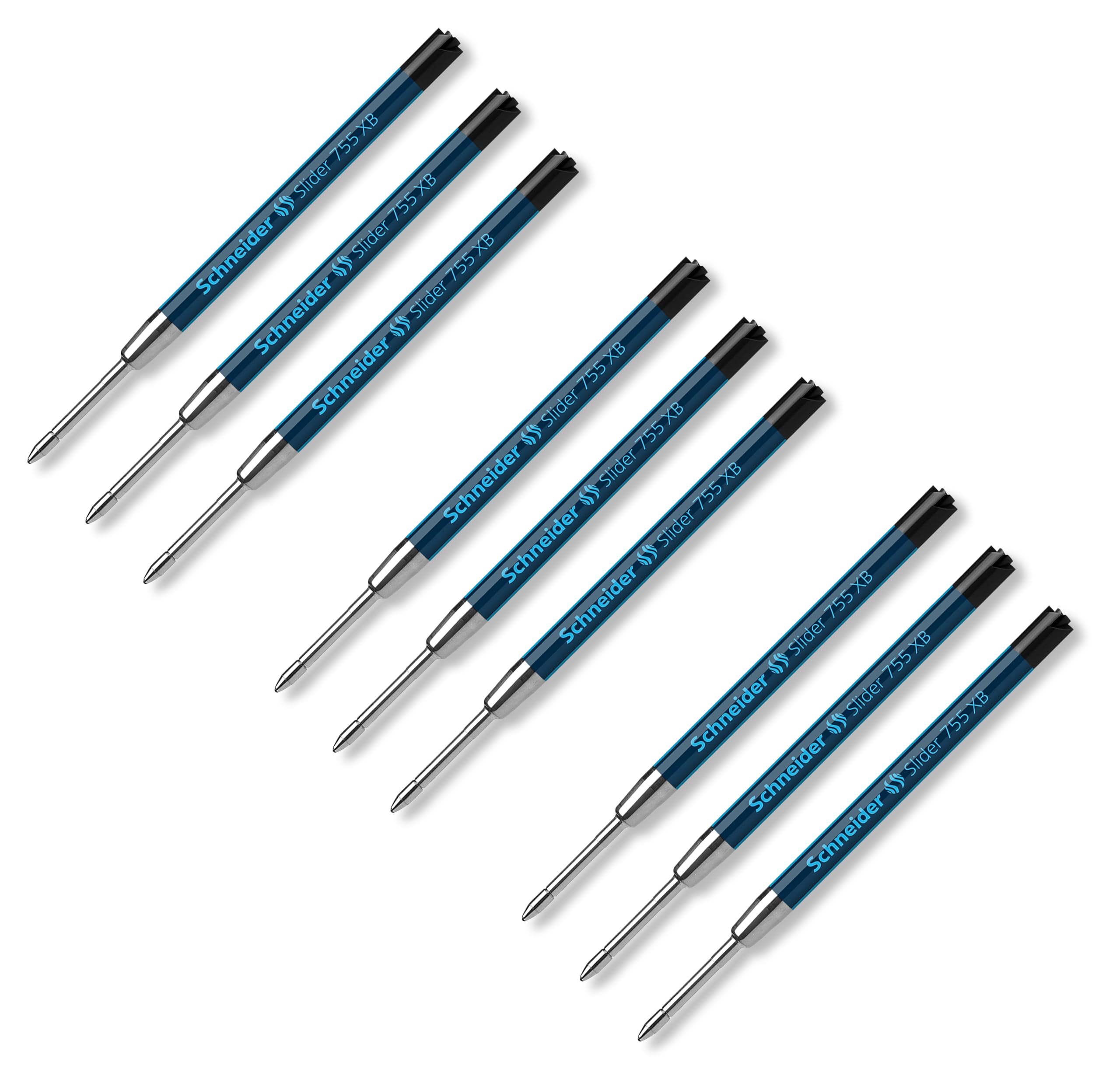 Schneider Schreibgeräte Kugelschreibermine Slider 755, dokumentenecht, XB, 9 Stück Schwarz