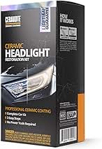 CERAKOTE® Ceramic Headlight Restoration Kit – Guaranteed To Last As Long As You Own Your Vehicle – Brings Headlights Back to Like New Condition - No Power Tools Required - 10 Wipe Kit