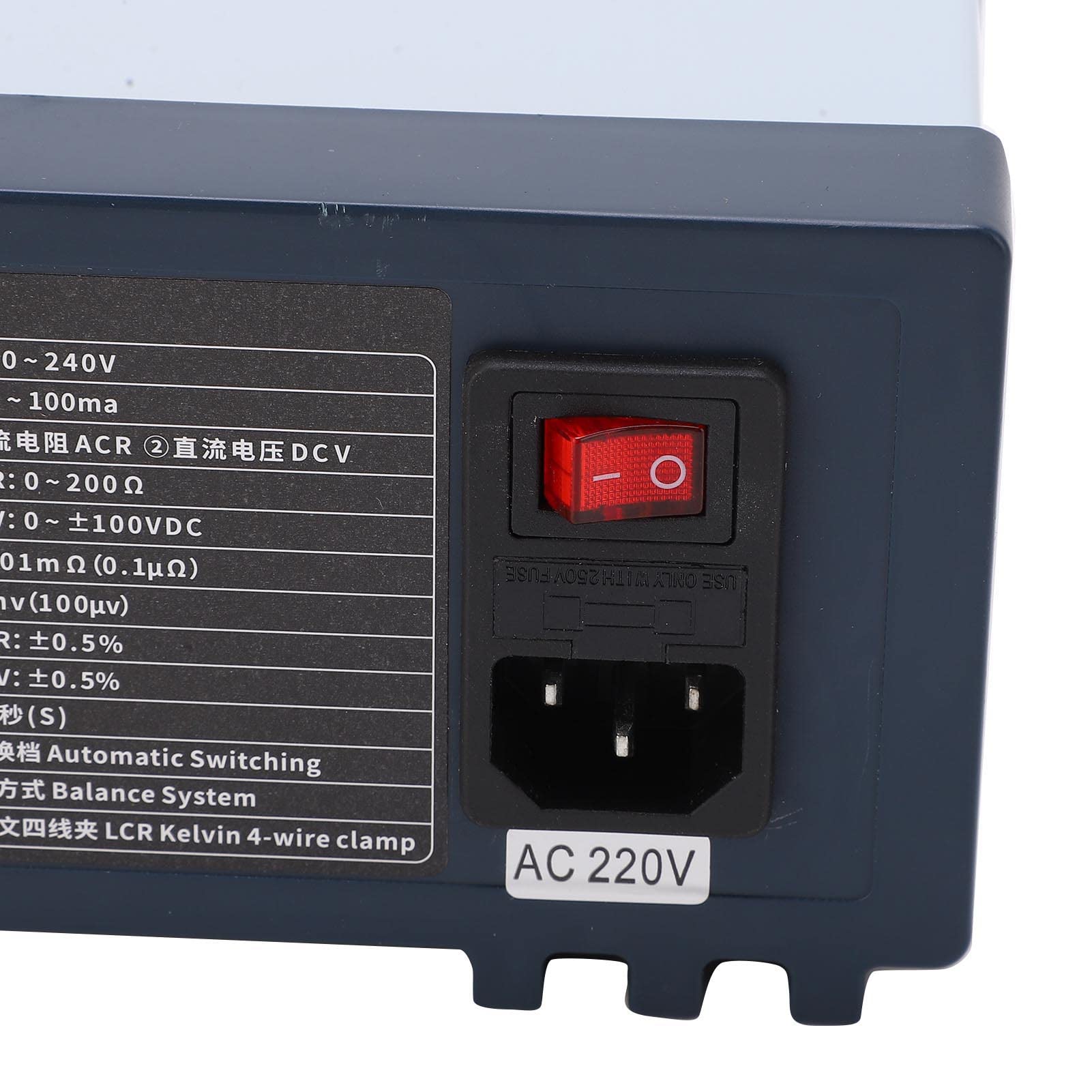 Chrees Tester di Tensione per Batterie Al Litio Misuratore di Resistenza Interna Analizzatore di Resistenza LCD 18 Bit AD Alta Risoluzione 1KHZ Misurazione CA con Morsetto a 4 Fil (Spina europea)