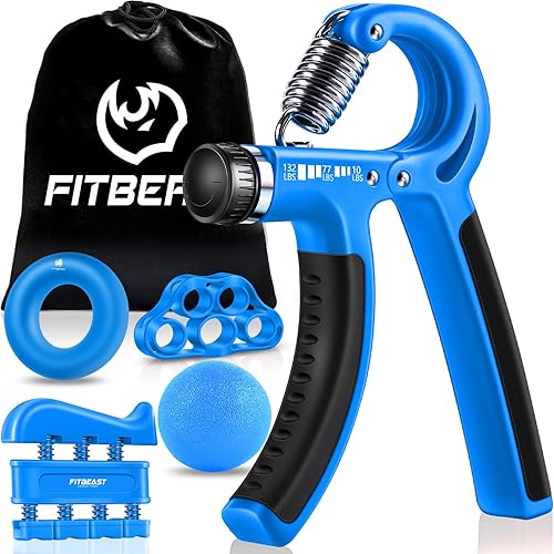 FitBeast - Kit para fortalecer mano y dedos (5 accesorios), fortalece potencia de la mano y dedos y agarre, también fortalece la muñeca