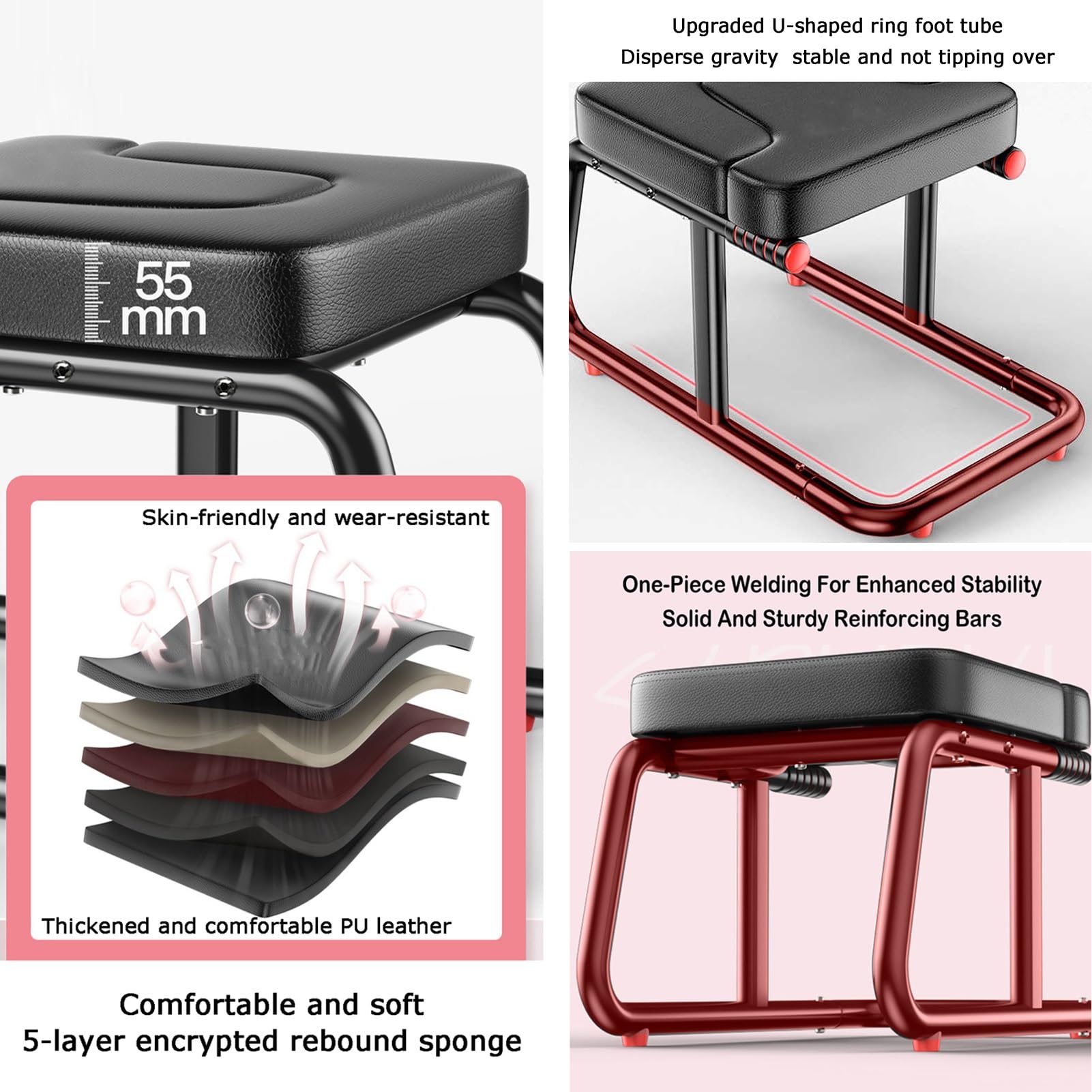 Sedia For Inversione For Yoga, Sgabello For Verticale Sulla Testa For Trainer For Piedi, Panca For Verticale For Yoga, Sgabello A Forma Di U Con Maniglie