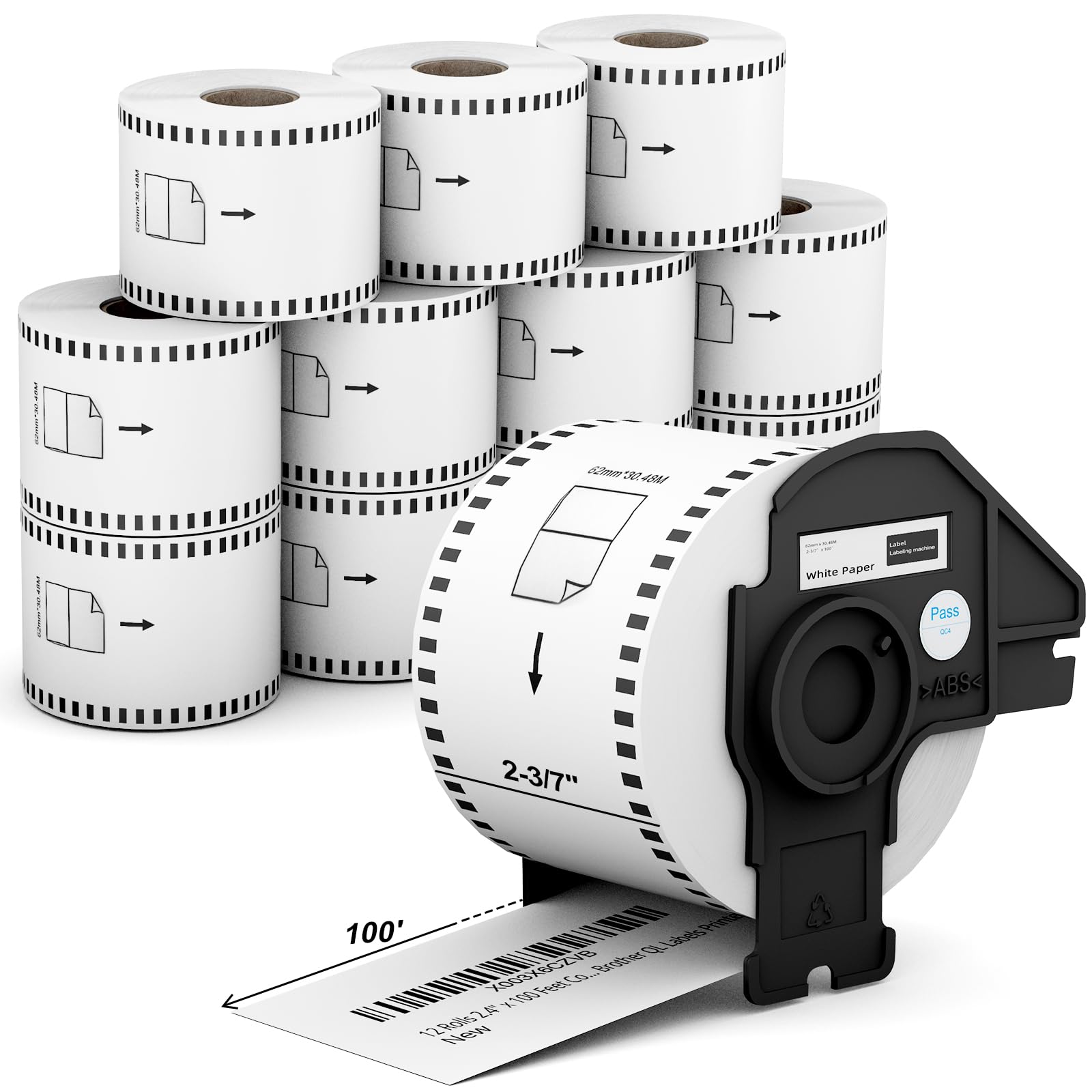 5X DK11202 Shipping Labels Compatible With Brother P-Touch QL-500 QL-570 QL-700 QL-720NW QL-800 QL-810W QL-820NWB QL-1100 QL-1110NWB 62 Mm X 100 Mm Pack Of 300 | Thermal Paper With Plastic Holder - View #4