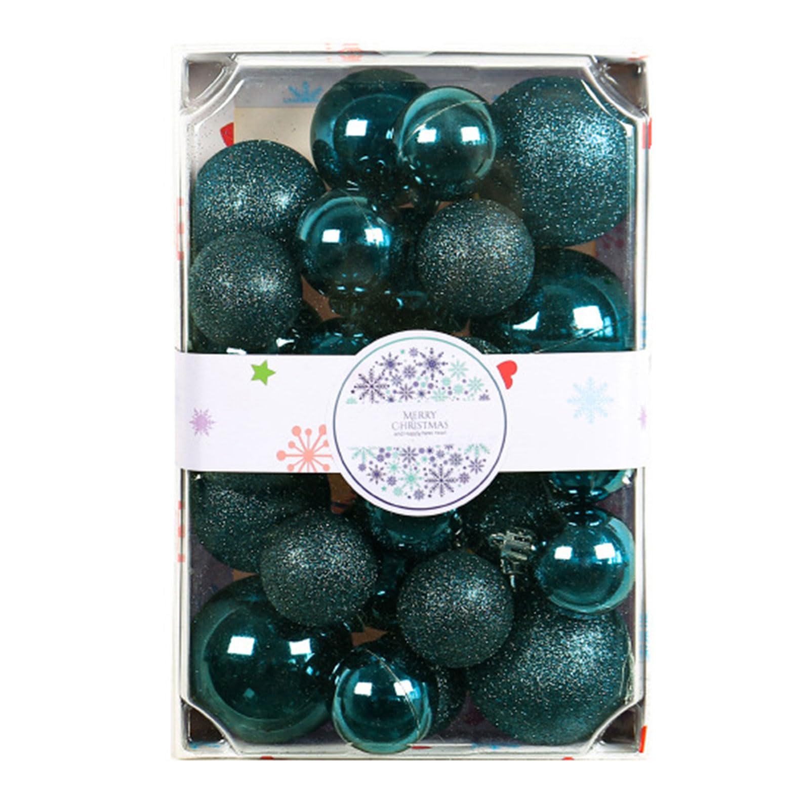 Yhplxyuus Of 26 Christmas Ball Ornaments for Christmas Tree Decoration Shatterproof Hanging Balls Pendant 2024 New Year Gift Hanging Balls