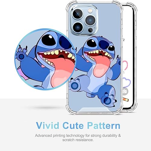 Miniatura 6 de SR STARRAIN Funda transparente compatible con iPhone 13 Pro Max de 6.7 pulgadas, bonita caricatura de 4 esquinas, protección a prueba de golpes, TPU